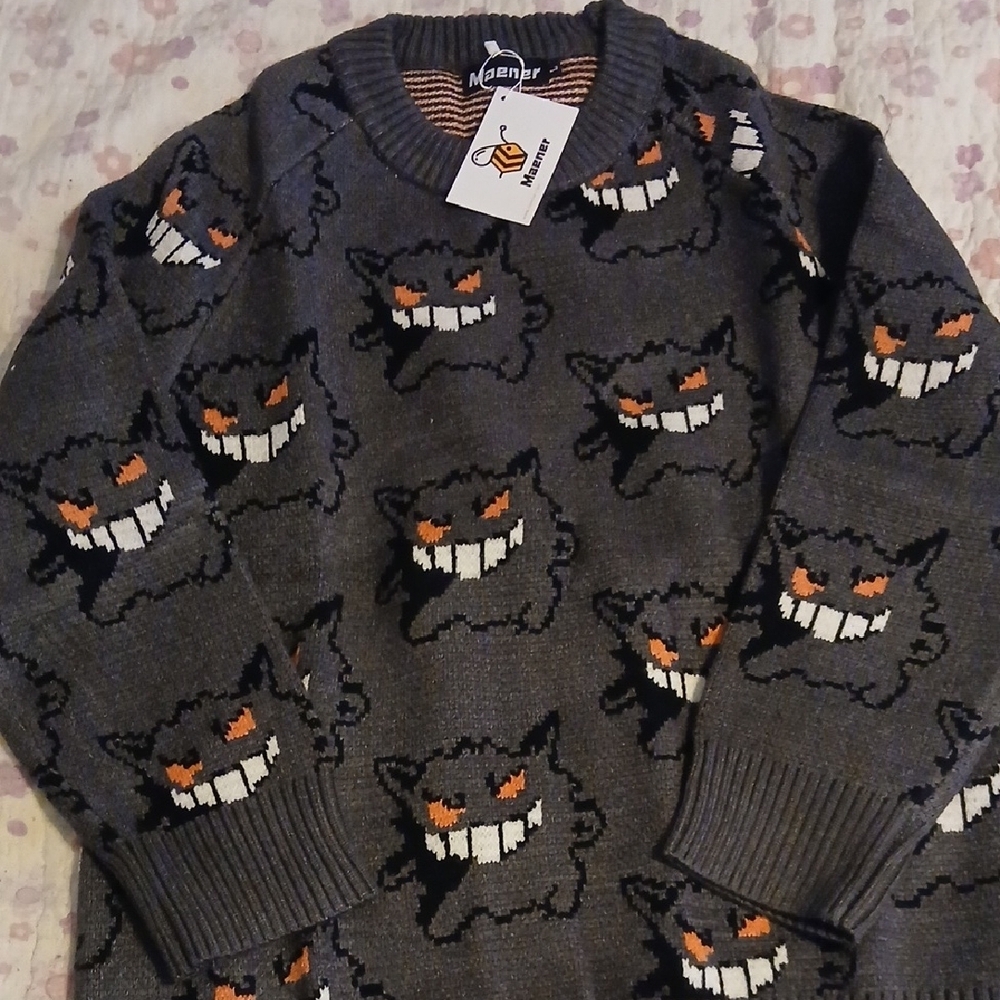 Men's Gray Sweater with Graphic Design